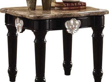 Acme Furniture Ernestine End Table in Marble Black 82152 Online