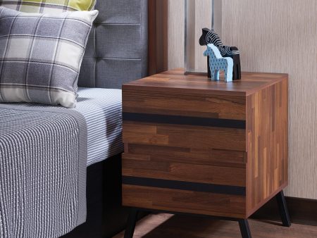 Karine Walnut & Black End Table on Sale