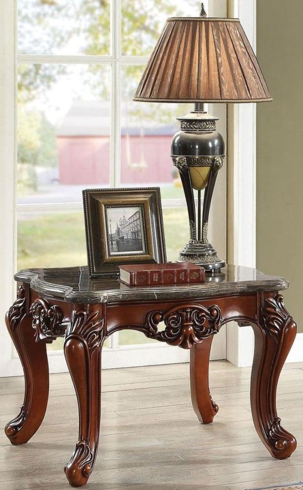 Acme Furniture Eustoma End Table in Marble Walnut 83067 Online Hot Sale