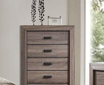 Acme Lyndon 5-Drawer Chest in Weathered Gray Grain 26026 For Discount