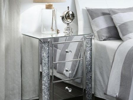 Noralie Mirrored & Faux Diamonds Accent Table on Sale