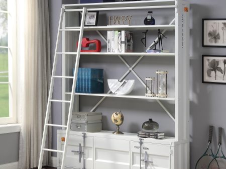 Cargo White Bookshelf & Ladder Hot on Sale