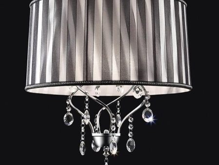 Arya Black Chrome Ceiling Lamp, Hanging Crystal Online now