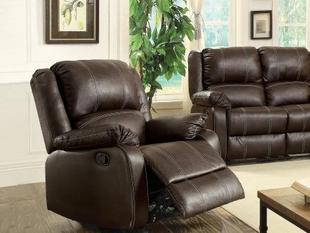 Zuriel Brown PU Rocker Recliner (Motion) Hot on Sale