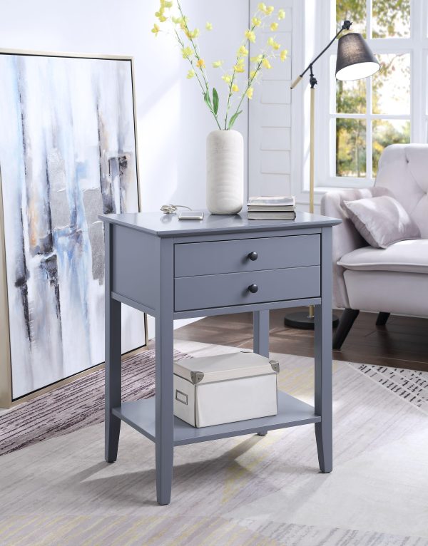 Grardor Gray Side Table (USB Charging Dock) Discount