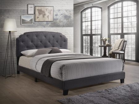 Tradilla Gray Fabric Queen Bed Hot on Sale