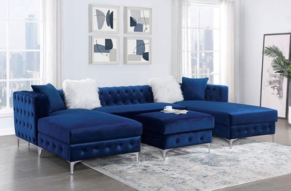 CIABATTONI Sectional, Navy Online Sale