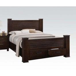 Acme Panang Queen Bed w  Storage in Mahogany 23370Q Supply