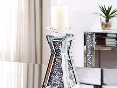 Nowles Mirrored & Faux Stones Accent Candleholder on Sale