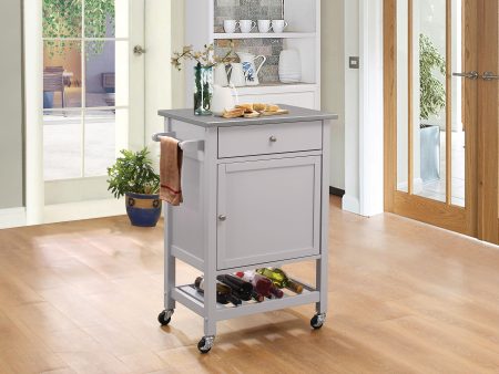 Hoogzen Stainless Steel & Gray Kitchen Cart Hot on Sale