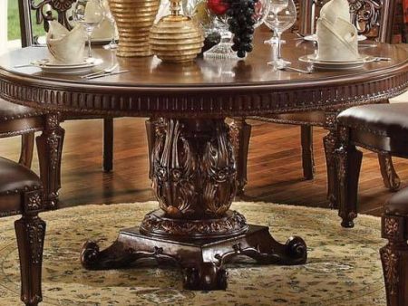 Acme Vendome Single Pedestal Round Dining Table with 60 D Table Top in Cherry 62015 Online now