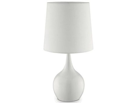 Edie White 23.5 H Glossy White Table Lamp For Discount