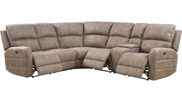 Acme Olwen Power Motion Sectional Sofa in Mocha Nubuck 54590 Online now