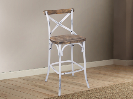 Zaire Antique White & Antique Oak Bar Chair (1Pc) Online