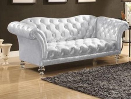 Acme Furniture Dixie Loveseat in Metallic Silver 52781 For Discount