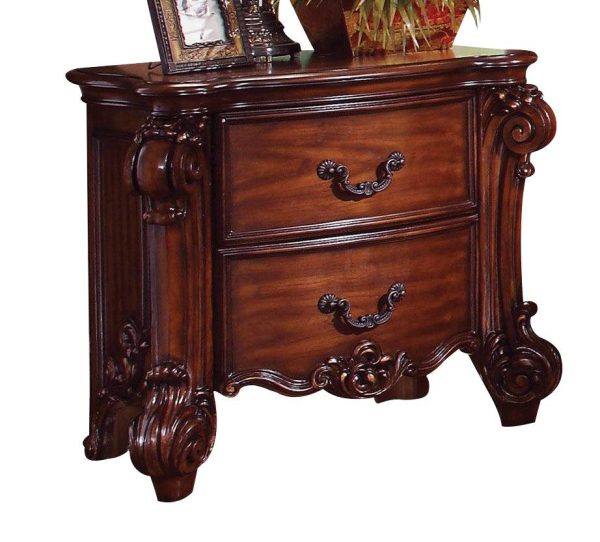 Acme Vendome Traditional Two Drawer Nightstand in Cherry 22003 CLOSEOUT Discount