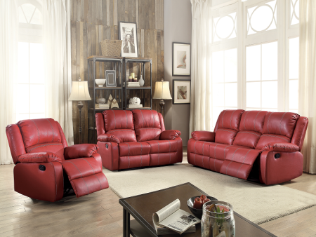 Zuriel Red PU Sofa (Motion) Discount