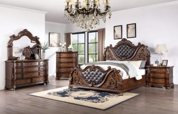 ESPARANZA Queen Bed, Brown Cherry Online