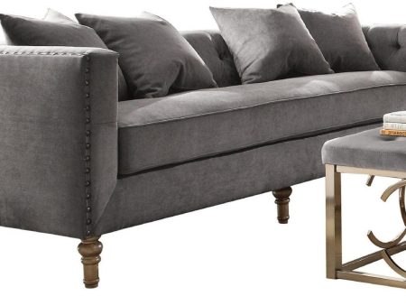 Acme Furniture Sidonia Sofa in Gray Velvet 53580 Online Hot Sale