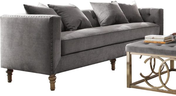 Acme Furniture Sidonia Sofa in Gray Velvet 53580 Online Hot Sale