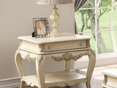 Acme Ragenardus End Table in Antique White 86022 Fashion