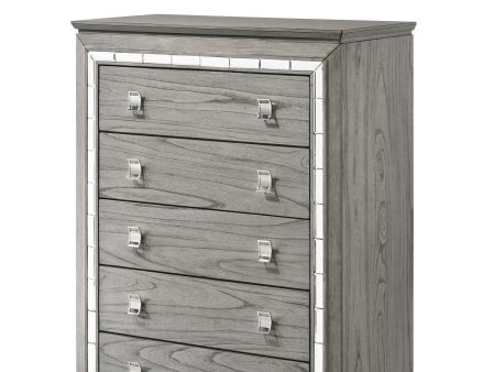 Antares Light Gray Oak Chest Cheap