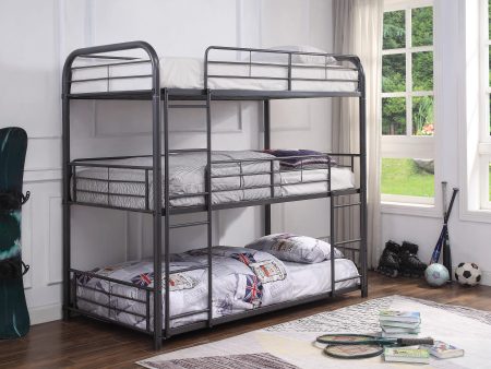 Cairo Gunmetal Bunk Bed (Triple Twin) Online Sale