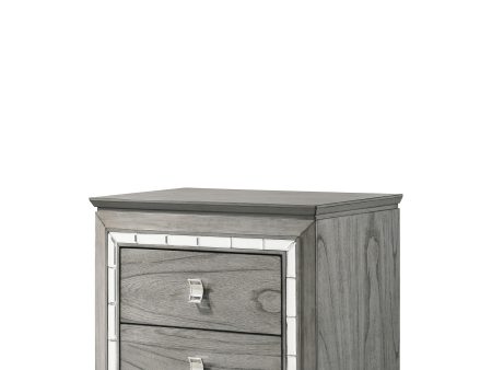 Antares Light Gray Oak Nightstand Discount