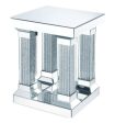 Acme Furniture Caesia End Table in Mirrored Faux Diamonds 87907 Fashion