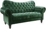 Acme Furniture Iberis Loveseat in Green Velvet 53402 on Sale