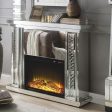 Acme Furniture Nysa Fireplace in Mirrored & Faux Crystals 90254 Discount