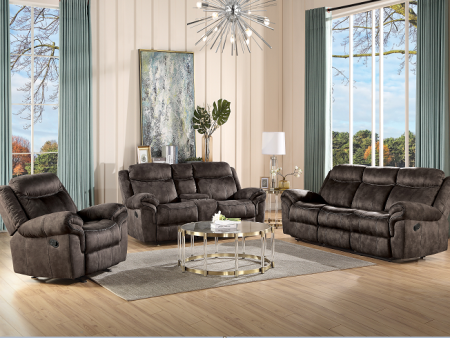 Zubaida 2-Tone Chocolate Velvet Sofa (Glider & Motion) Online Hot Sale