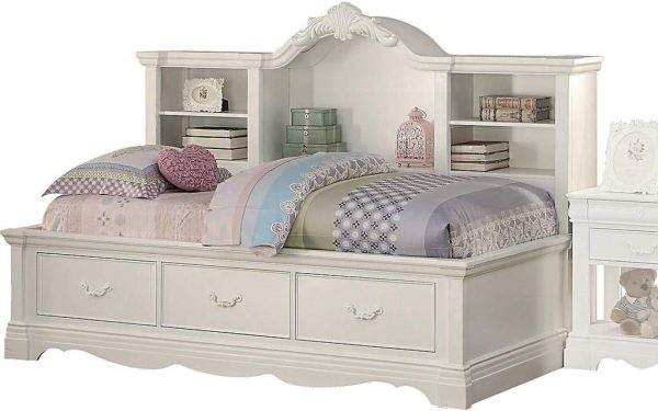 Acme Estrella Youth Daybed w Storage in White 39150 Online now