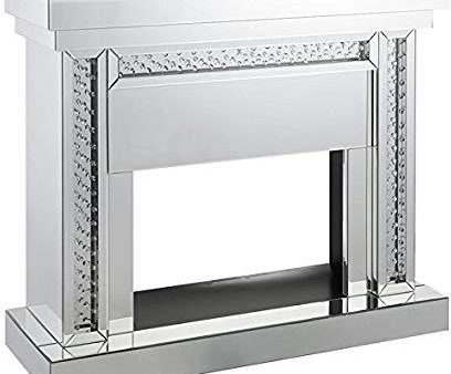 Acme Furniture Nysa Fireplace in Mirrored & Faux Crystals 90272 For Discount