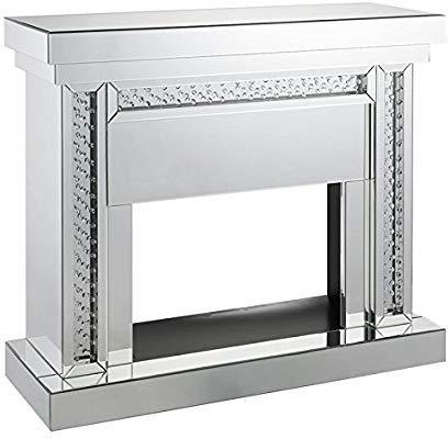 Acme Furniture Nysa Fireplace in Mirrored & Faux Crystals 90272 For Discount