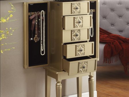 Tammy Gold Jewelry Armoire Hot on Sale