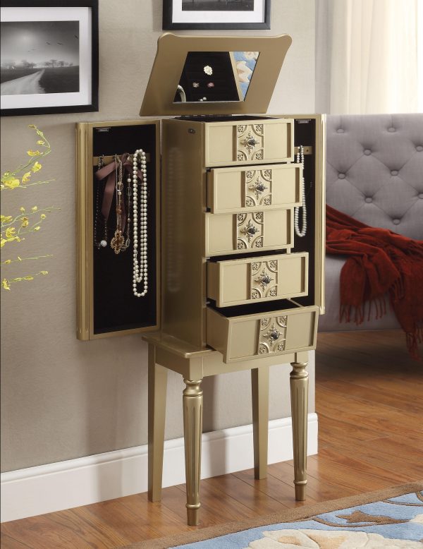 Tammy Gold Jewelry Armoire Hot on Sale