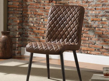 Hosmer Vintage Chocolate Top Grain Leather & Antique Black Side Chair Online now