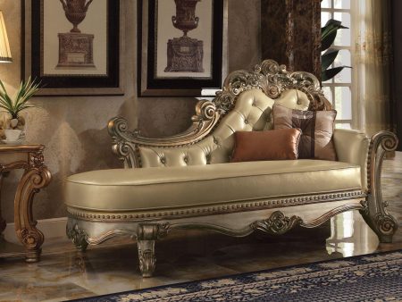 Acme Vendome Chaise in Gold Patina 96485 on Sale