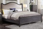 Acme Furniture House Marchese Queen Upholstered Panel Bed in Tobacco 28900Q Hot on Sale