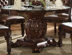 Acme Vendome Single Pedestal Dining Table with 54  Tempered Glass Top in Cherry 62010 Supply