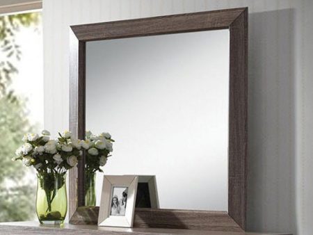 Acme Lyndon Landscape Mirror in Weathered Gray Grain 26024 Cheap