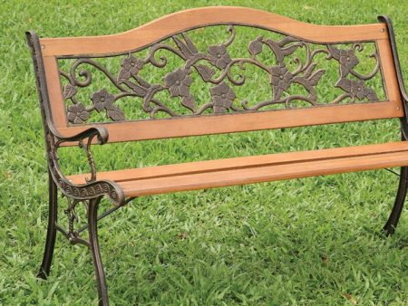 ALBA Antique Oak Black Patio Wooden Bench Online Hot Sale