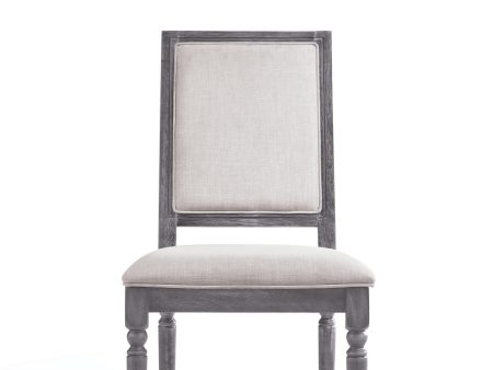 Leventis Cream Linen & Weathered Gray Side Chair Online Sale