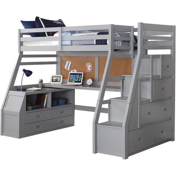 Acme Jason II Twin Loft Bed & Ladder in Gray 37445 Online Hot Sale