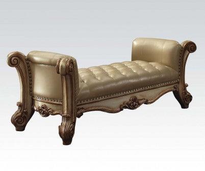 Acme Vendome Upholstered Bench in Gold Patina 96484 For Sale