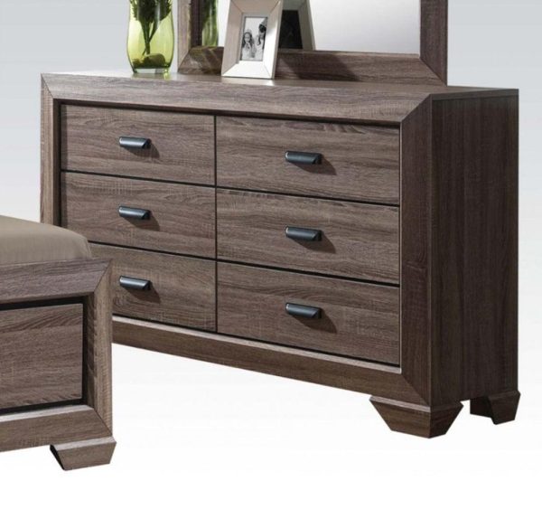 Acme Lyndon Drawer Dresser in Weathered Gray Grain 26025 Sale