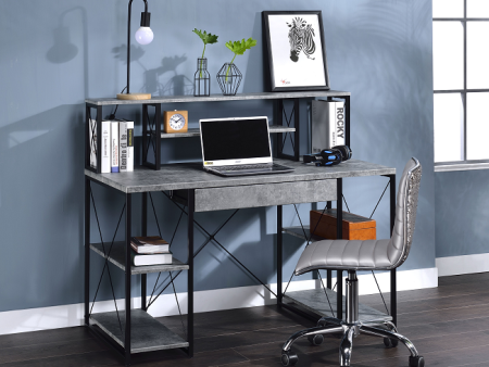 Amiel Faux Concrete & Black Desk Online