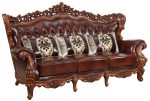 Acme Furniture Eustoma Sofa in Cherry and Walnut 53065 For Discount